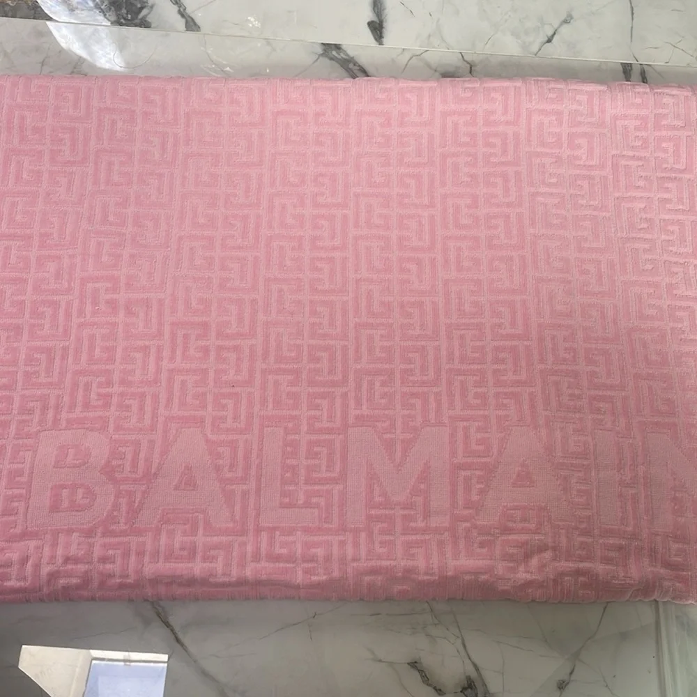 💖Balmain Monogram Jacquard Sponge Beach Towel💖NEW